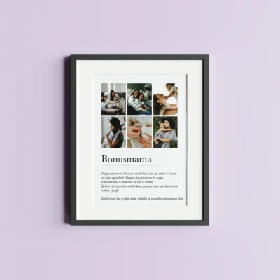 Poster voor bonusmama | Persoonlijke cadeau - Moederdag
